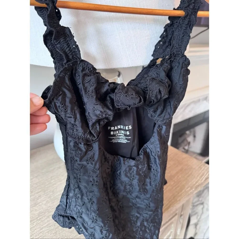 Frankies Bikinis Lucia Eyelet‎ One Piece Swimsuit Size XS